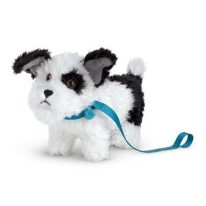 American Girl Melody's Dog Bo Plush Black White Puppy Blue Collar